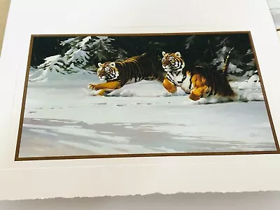 Vintage Christmas Cards Tiger By Guy Coheleach National Wildlife Federation 1983 • $16.50