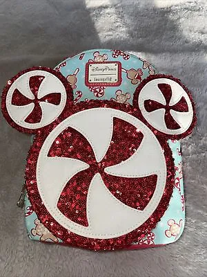 Disney Parks 2022  Mickey Mouse Christmas Peppermint Candy Gingerbread Backpack • $40