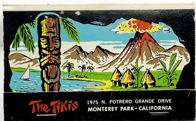Vintage Tiki Matches The Tiki’s Restaurant Bar Monterey Park CA Matchbook 3” • $30.36