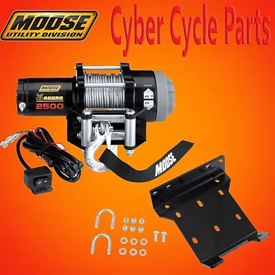 MOOSE AGGRO WINCH 2500LB W/WIRE ROPE And WINCH MOUNT 04-15 HONDA TRX250 RECON • $340.90
