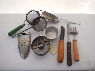 Lot 9 Vintage Kitchen Tools Utensils Gadgets Farmhouse Some Wood Handles • $19.99