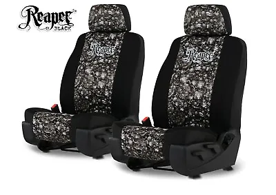 CANVAS SKULL CAMO SEAT COVERS For Bucket Seats With Adjustable Headrests • $35