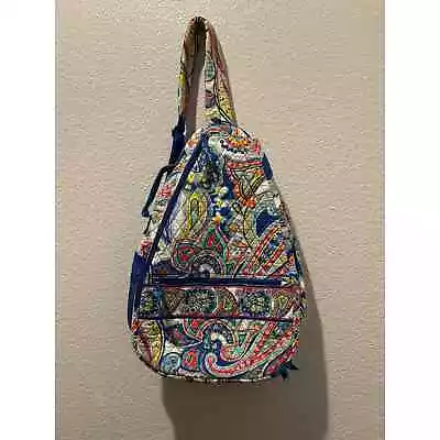 Vera Bradley Tennis Sling Backpack In Marina Paisley NWOT • $50