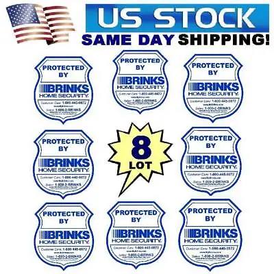 Lot Of 8 Brinks Home Security System Alarm Window Decal Warning Sticker Signs • $9.95