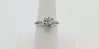 .50CT Zales Diamond Halo Solitaire Wedding Engagement Bridal Ring 10K White Gold • $349.99