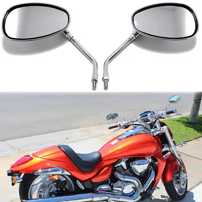 2x Motorcycle Rear View Mirrors Long Stem For Suzuki Boulevard C50 M109R M50 C90 • $25.11