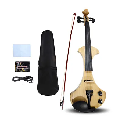 Electric Violin 4/4 Full Size Solid Wood Violin Kit Ebony Fittings With Bow Case • $386.11