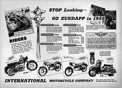 1956 Zundapp KS-601 Challenger & Super Sabre Motorcycle Original Ad • $16.47