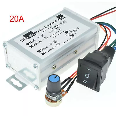 12V 24V 20A PWM DC Motor Stepless Variable Speed Control Controller Switch US • $14