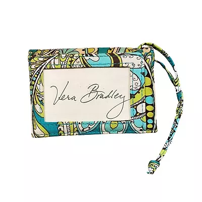 Vera Bradley Peacock Zip ID Case Card Coin Purse Bag Mini Wallet Key Chain • $12.52