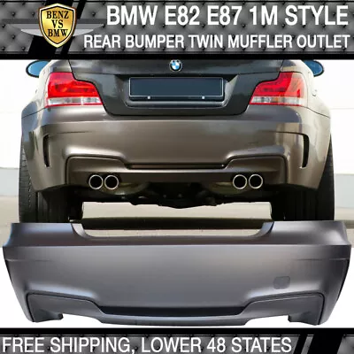 $599.99 • Buy Fit 07-13 BMW E82 E88 128i 135i 1-Series 1M Style Rear Bumper+Quad Tips Diffuser