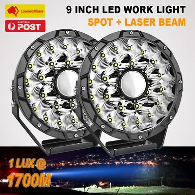 9inch LED Driving Laser Spot Flood Combo Round Light Offroad 4x4 Work Truck Lamp • $229.95