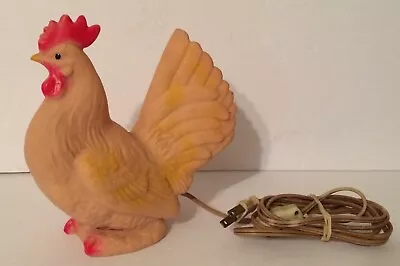 Vintage 7  Blow Mold Rooster/Chicken/Hen Electric Plug In Light Up On/Off Switch • $30