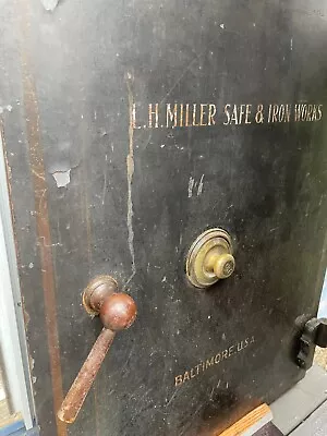 Vintage Antique Cast Iron Floor Safe By LH Miller Safe Iron Works Baltimore • $450