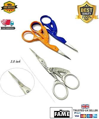 £2.40 • Buy 3.5  Multi Purpose Bird/ Stork Small Beauty Embroidery Fancy Scissors 