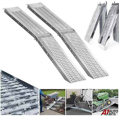 2X Steel Foldable Loading Ramps Heavy Duty For Motorbike Quad Van 400kg 1.8M • £54.65