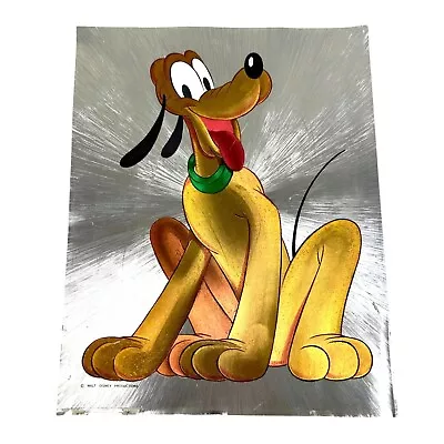 Vintage Walt Disney Productions Dufex Pluto Metallic Art Print England 8x10 READ • $14.99