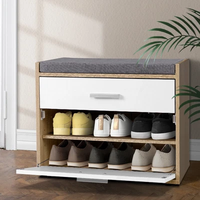 $71.76 • Buy Artiss Shoe Cabinet Bench Shoes Storage Organiser Rack Fabric Wooden Cupboard