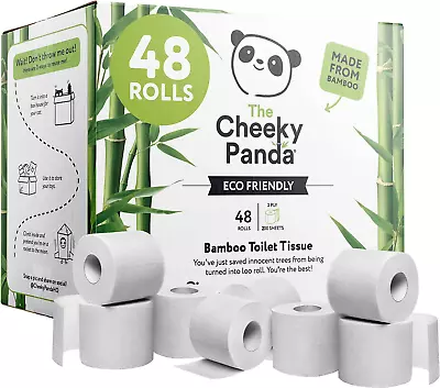 The Cheeky Panda Bamboo Toilet Rolls Bulk Buy – 24 Rolls Of 3 Ply Toilet Paper • £7.99