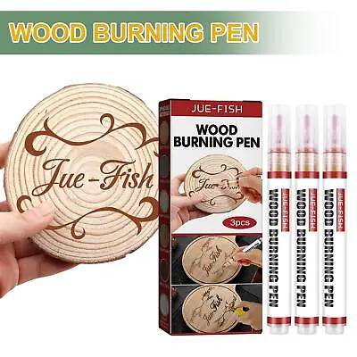 $4.89 • Buy 3pcs Professional Wood Burning Pyrography Pen Tool Kit Craft Soldering Iron Set.