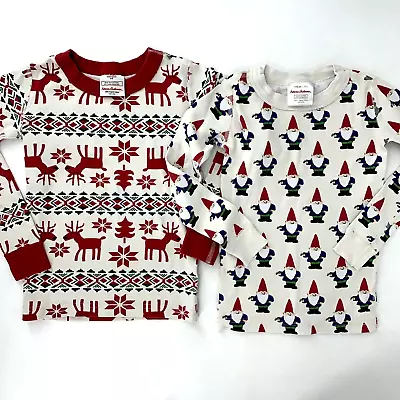 Hanna Andersson Boys 110 Cm 5 Pajama SHIRTS ONLY Holiday PJs Reindeer Gnomes • $13.99