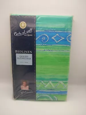 £16.99 • Buy Jeff Banks Ports Of Call Quilted Pillowcover Seville Oxford Blue Retro