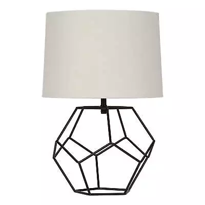 Black Cage Metal Base Table Lamp With Shade 16  H • $29.88