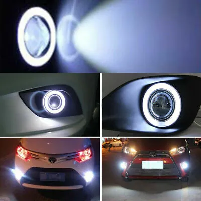 2X 2.5inch Round White Car Angel Eye Halo LED Projector Fog Light ATV Truck • $19.99