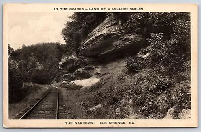 Elk Springs Missouri~Ozark Narrows Railway~”Land Of Million Smiles”~1930s B&W PC • $8.99