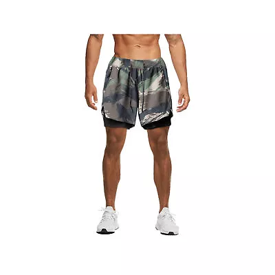 Mens Athletic Camo Shorts With Slip Liner   Zippered Back Pocket Hidden Phone Po • $19.99