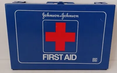 Vintage Wall Mount Johnson And Johnson First Aid Kit Metal Box #8161 • $22.49