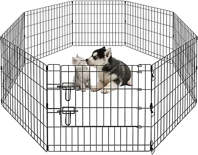 $59.99 • Buy Dog Pen Pet Playpen Dog Fence Indoor Foldable Metal Wire Exercise Puppy Play Yar