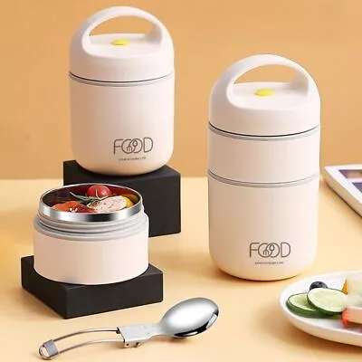 $16.50 • Buy Stainless Steel Vacuum Thermal Lunch Box Insulated Lunch Bag Warmer Soup Cup