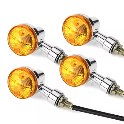 4X Bullet Motorcycle Chrome Turn Signal Blinker Lights For Yamaha Kawasaki Honda • $14.98