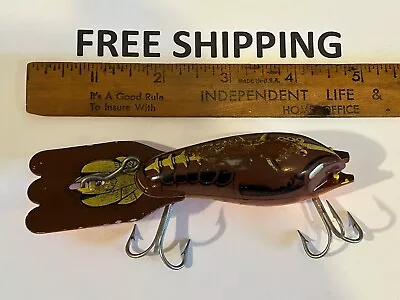 Large Vintage Fred Arbogast Mud Bug -CRAW COLOR  - 4 3/4 Inch CRANKBAIT TACKLE • $25