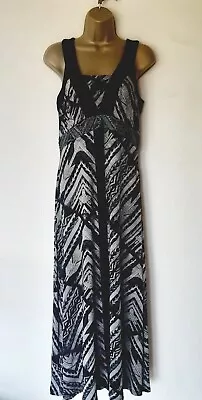 £23.99 • Buy Monsoon Maxi Dress Sz 12 Black Beige Stretchy Excellent! Holiday 