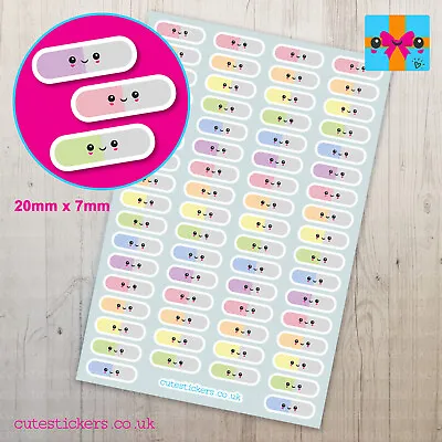 Pill Medicine Capsule Planner Stickers Cute Kawaii Mini Project Calendar Diary • £2.75