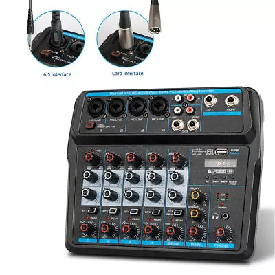 6 Channel Professional Mixer Audio Console DJ Mixing Amplifier With Sound Board • $46.55