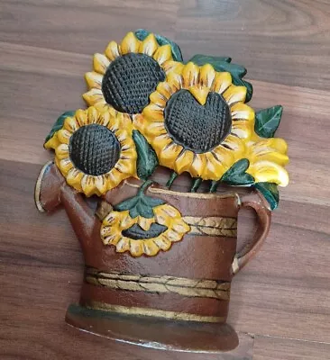 Retro..cast Metal...door Stop.. Sunflowers Design...country...pretty...heavy • £10.99