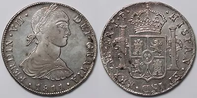 Peru 1811-L JP 8 Reales Ferdinand VII Imaginary Bust Lima Mint World Silver Coin • $795