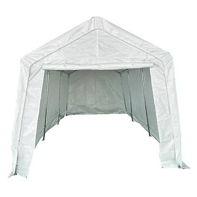 BIRCHTREE Garage Carport Shelter Car Port Canopy 3m X 6m Galvanised Frame White • £229.99