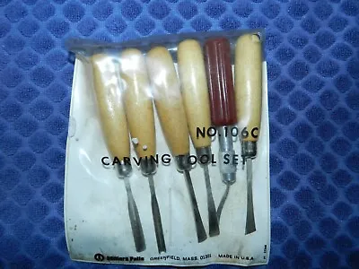 Vtge Millers Falls No. 106 Wood Carving Tool Set 5 Pc. + 1 X-ACTO Tool  • $34.99