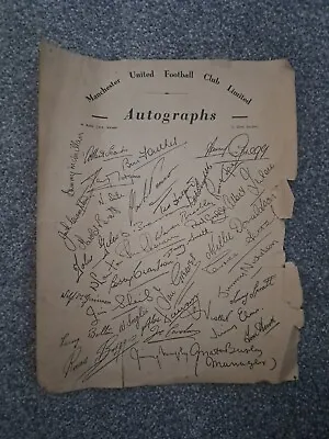 MANCHESTER UNITED AUTOGRAPH SHEET - Late 50'/ Early 60's • £2.99