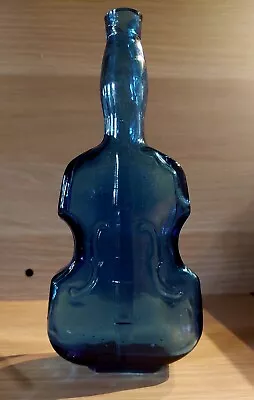 Vintage Glass Cobalt Blue Violin Cello Fiddle Possible Depression DELL Glass  • $19.99