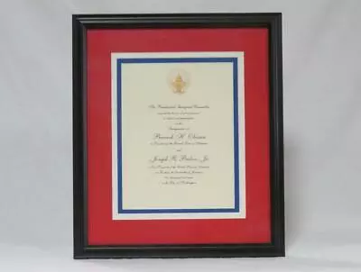 Obama - Biden Inaugural Invitation Framed 15 X 18 Excellent Condition • $13.03