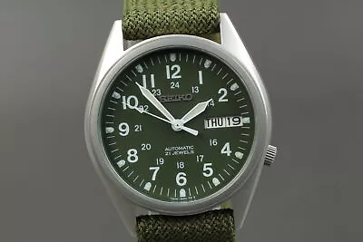 [Exc+5] Seiko 5 7S26-00D0 Black Automatic Military Green Men's Watch From JAPAN • $199