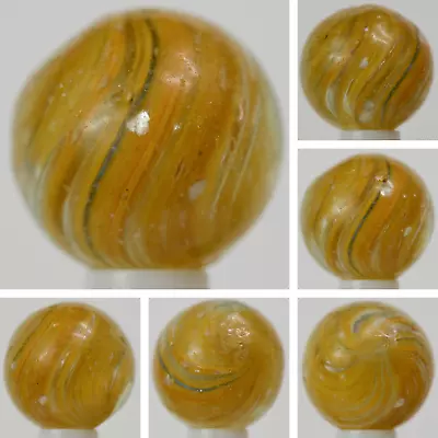 Handmade Yellow Mica Onionskin Marble 11/16 In Near Mint Germany S1429 • $174.95