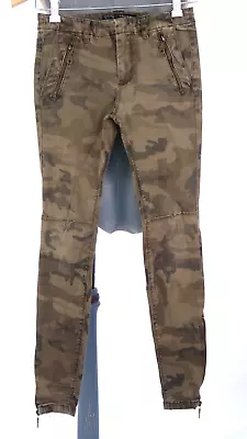 Zara Slim Fit Jeans Skinny Pants Camouflage Ankle Zip Zipped Pockets EU 36 UK 8 • $12.42