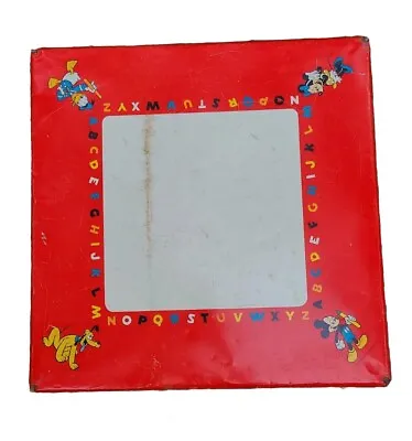 Vintage 1960's WALT DISNEY Children Childs Red Metal Folding Card Table 20.5 Sq • $34.50