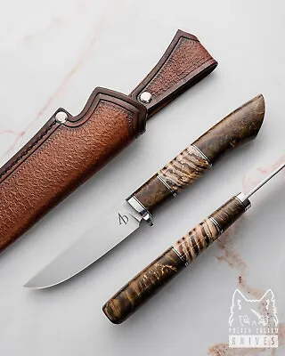 Hunting Knife Needle 1 M390 Mammoth Stabilized Wood Ad • $699